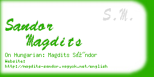 sandor magdits business card